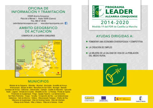 CEDER Alcarria Conquense publica las Bases de las tres nuevas Convocatorias de ayudas para empresas, ayuntamientos y entidades sin ánimo de lucro