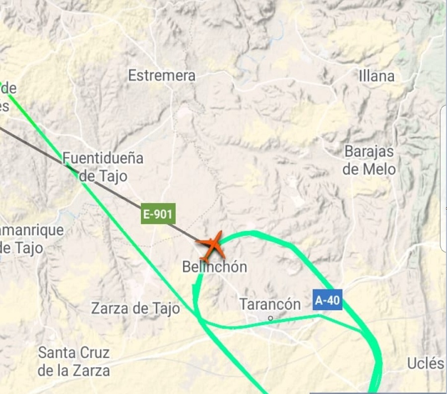 En estos momentos sobrevuela Tarancón un avión canadiense que aterrizará de emergencia en Barajas