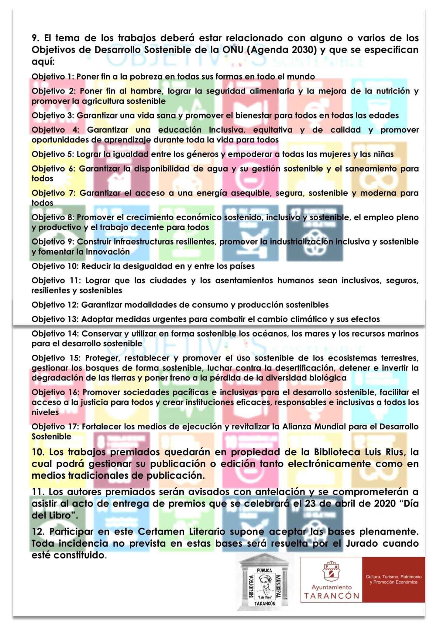 La Biblioteca Luis Rius de Tarancón informa sobre los plazos del Certamen Literario convocado recientemente
