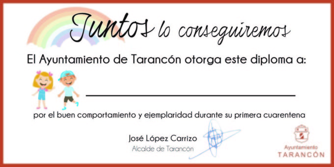 El Ayuntamiento de Tarancón reconoce el “buen comportamiento” de los niños y niñas del municipio durante el confinamiento