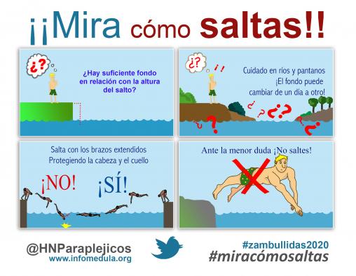 La prudencia es la clave para evitar la lesión medular por zambullida