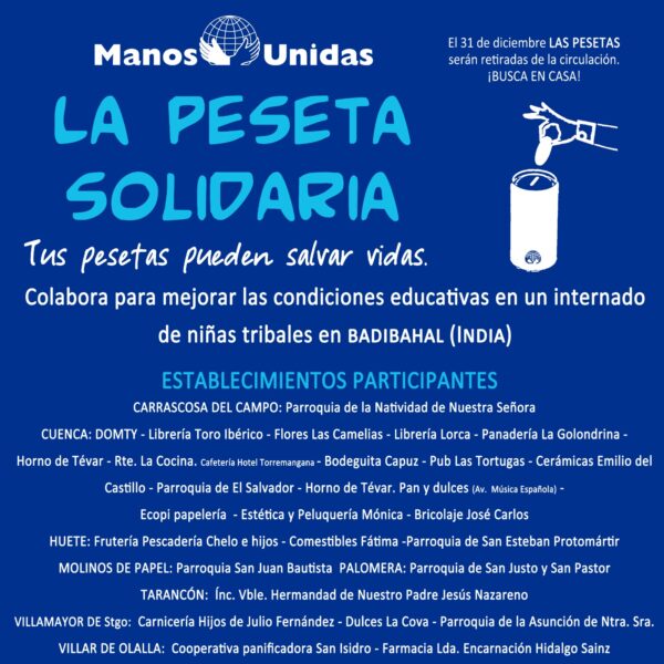 La Hdad. Jesús Nazareno de Tarancón colabora con Manos Unidas en la campaña «La peseta solidaria»