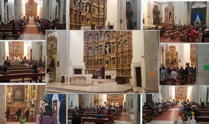 Completado el aforo permitido en la Misa de Difuntos de Tarancón que se ha celebrado en la Iglesia Ntra. Sra. de la Asunción por la pandemia
