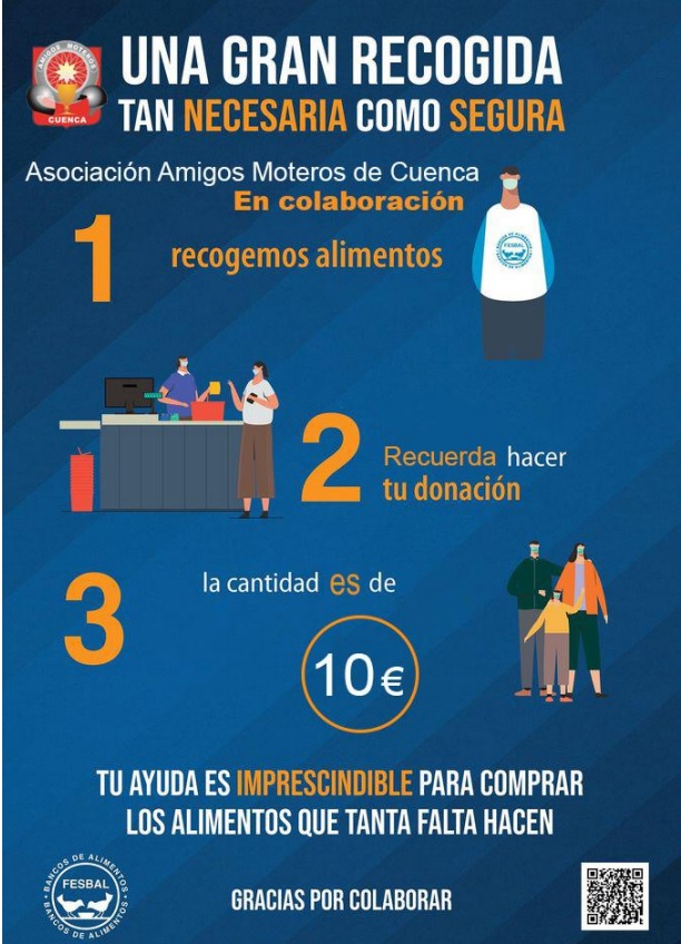 La Asociación Amigos Moteros de Cuenca organiza el almuerzo virtual solidario