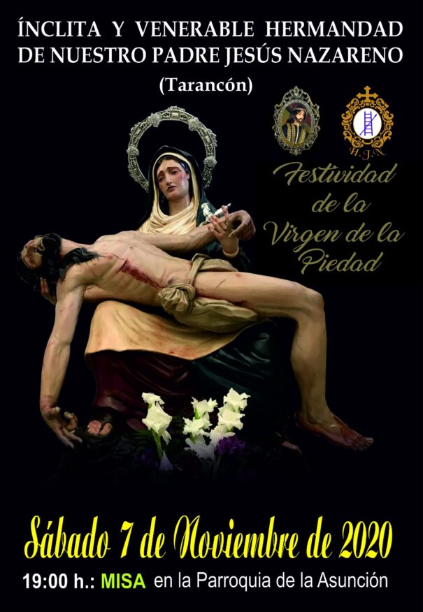 La Hdad. Jesús Nazareno de Tarancón celebrará el sábado 7 de noviembre una Misa con motivo de la Fiesta de la Piedad