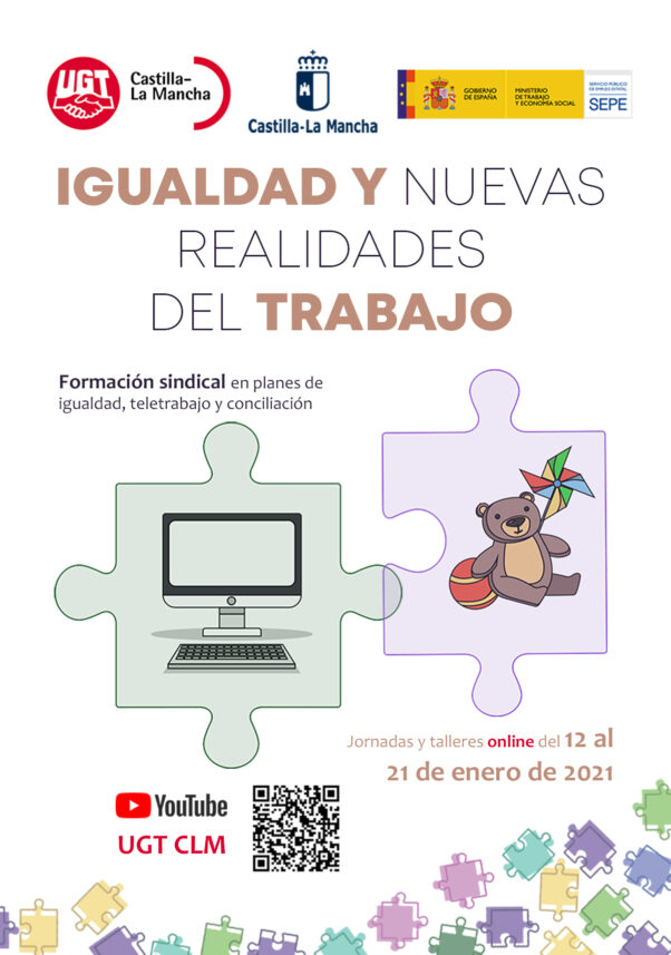 UGT CLM organiza los talleres online “Igualdad y nuevas realidades del trabajo” para formar a personas trabajadoras