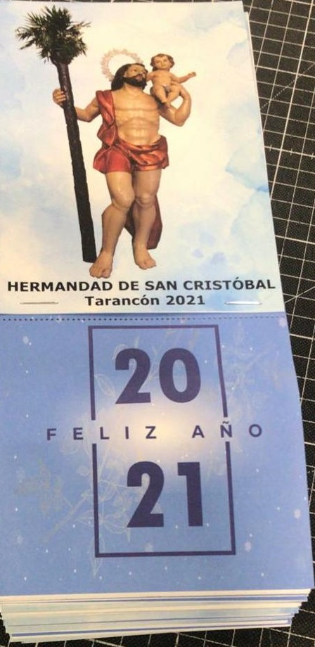 La Hdad. de San Cristóbal de Tarancón ha puesto a la venta calendarios con la imagen del titular