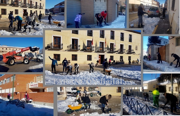 Tarancón ha comenzado hoy la iniciativa ciudadana #Yoquitonieve en diversas zonas del municipio en la que participan colectivos y corporación municipal