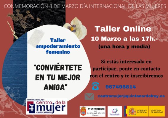 Quintanar del Rey visibilizará el 8 M con un taller de empoderamiento femenino impartido por Tatiana R. de la Paz