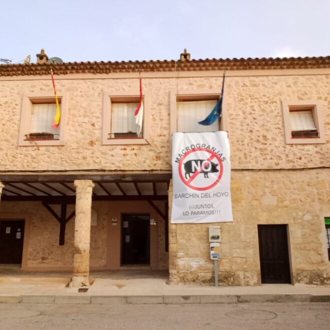 Barchín del Hoyo en Cuenca se llena con pancartas para frenar la macrogranja porcina proyectada