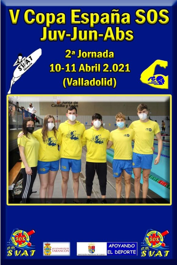 Segunda jornada de la V Copa España de Salvamento y Socorrismo en Valladolid, con presencia de 6 nadadores y nadadoras del SVAT Tarancón