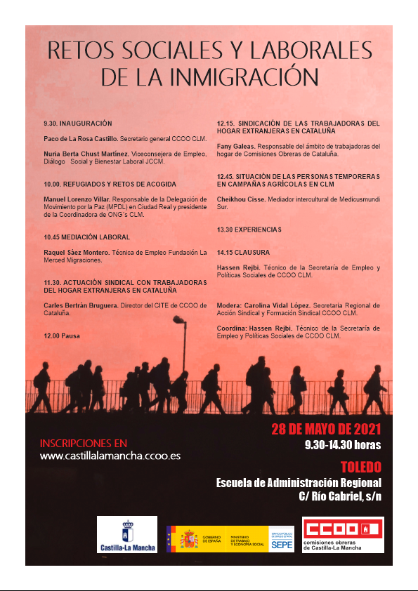 CCOO CLM aborda este viernes en unas jornadas los retos sociales y laborales de la inmigración