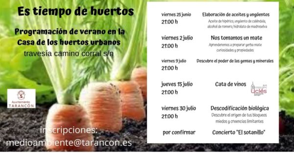 Programación de Verano en la Casa de los Huertos Urbanos de Tarancón