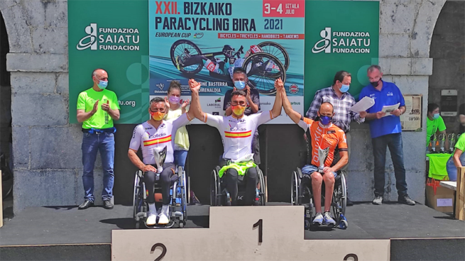 En la Paracycling Bira en Bizkaia, Luis Miguel García Marquina, con el maillot de la selección española hace “doblete”, ganando sus dos pruebas.