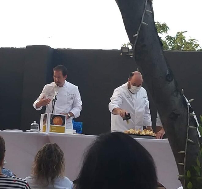 Nuevo éxito de los autores del libro “Gachas y Amigos”, cocineros de Eurotoques en el acto solidario de Showcooking a favor de  la Asociación Afamit de Tarancón, en Casa Parada