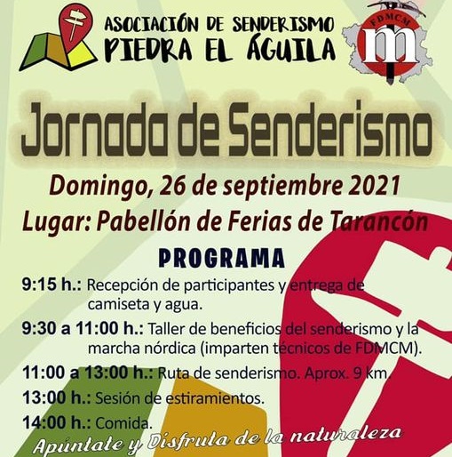 Jornada de Senderismo en Tarancón el próximo domingo 26 de septiembre