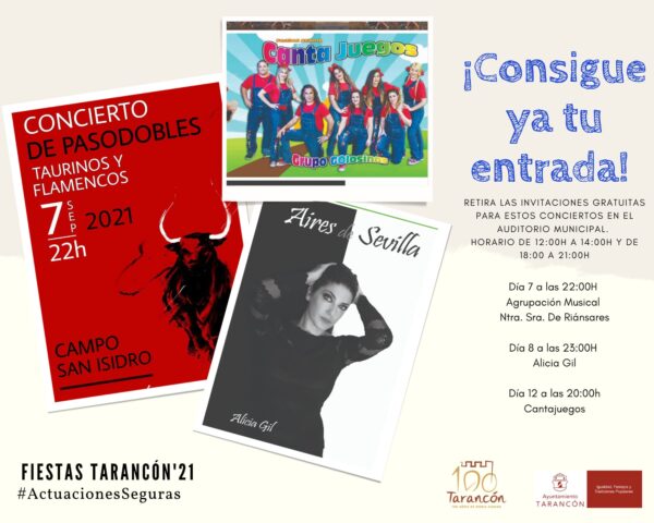 A partir de hoy pueden retirarse en el Auditorio Municipal de Tarancón las invitaciones para las actuaciones gratuitas
