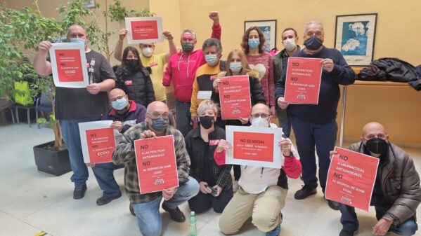 Sindicalistas de CCOO-ONCE procedentes de toda España se encierran en la sede de la Organización Nacional de Ciegos en Alcázar de San Juan
