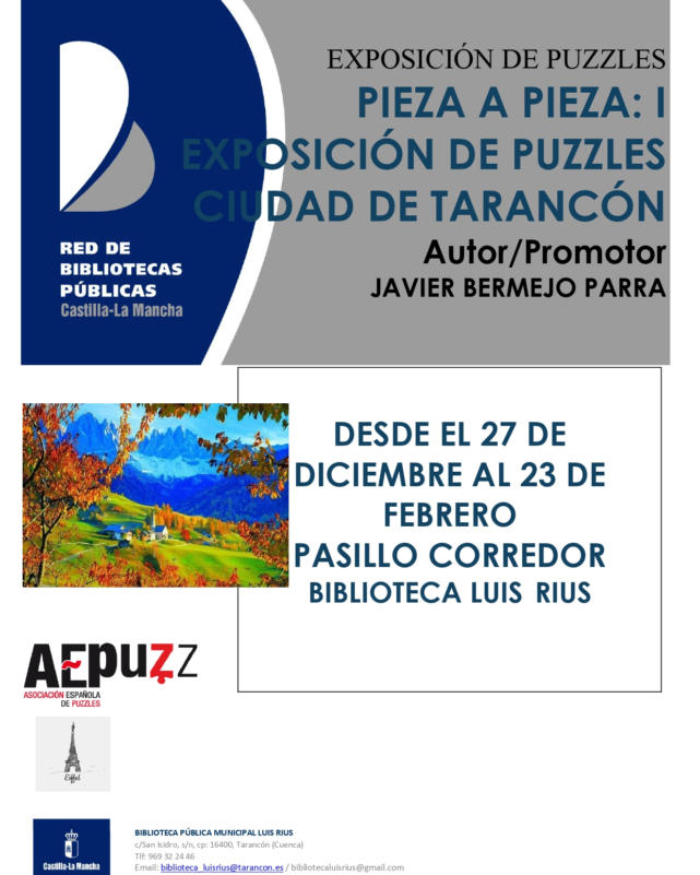 La Biblioteca Luis Rius de Tarancón expone una muestra de puzzles del 27 de diciembre al 23 de febrero