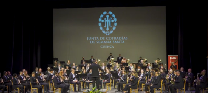 El taranconero, Jose Luis Bueno, director de la banda de música de Getafe abrió la Semana Santa de Cuenca con el concierto de inicio de Cuaresma