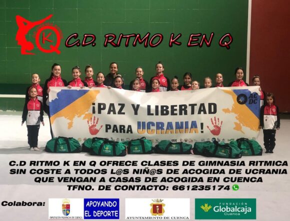 El club de Gimnasia Rítmica  K en Q, ofrece clases gratuitas a todos los niños y niñas de acogida de Ucrania que lleguen a casas de acogida a Cuenca