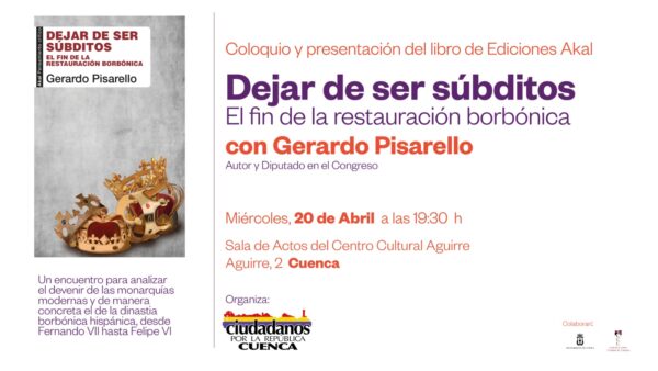 Gerardo Pisarello, Secretario de la mesa del Congreso, presenta su libro «Dejar de ser súbditos»