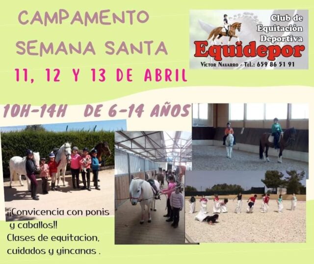 Campamento Hípico de Semana Santa en Tarancón, entre los días 11 al 13 de este  mes de abril en el Centro Deportivo Equidepor