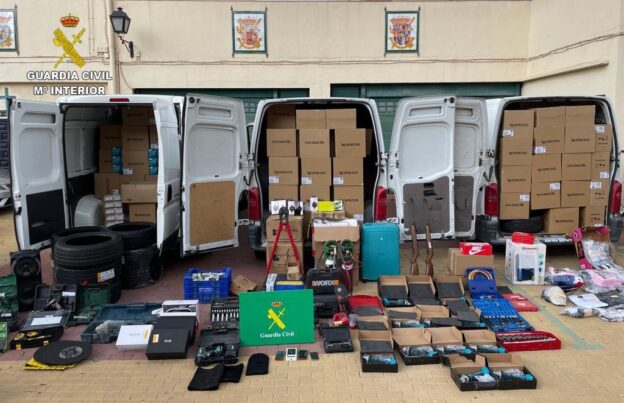 La Guardia Civil detiene a 23 personas y recupera más de 300.000 euros en mercancía robada en las provincias de Toledo y Madrid