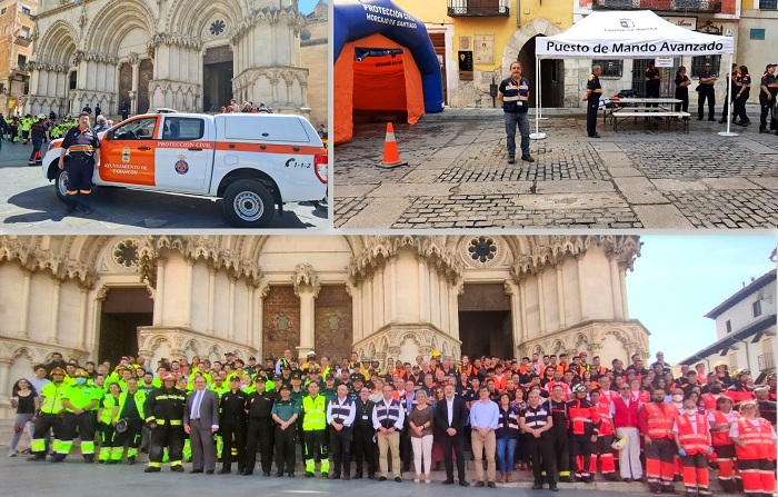 Protección Civil de Tarancón participaba este miércoles en el simulacro de incendio de la Catedral de Cuenca