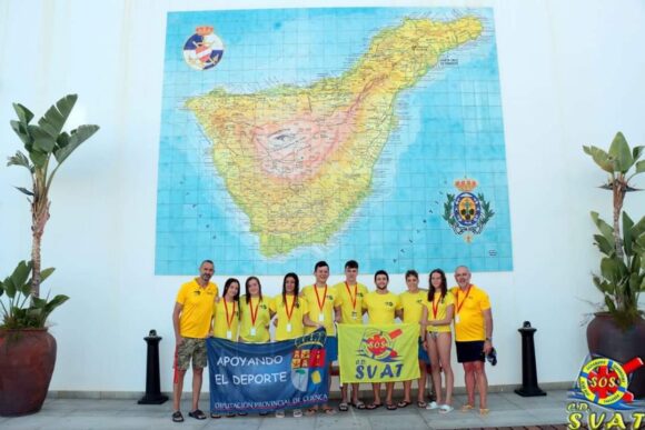 Seis medallas en el Campeonato de España de Tenerife, dos individuales para Isaac Yunta (plata y bronce) cuatro por relevos ha conseguido el SVAT (Salvamento y Socorrismo Tarancón) que ademas el equipo junior masculino ha sido tercero de España.