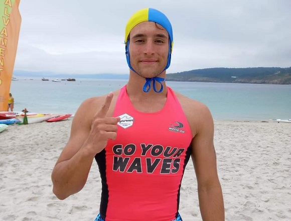 El socorrista del SVAT Pedro Almendros Diaz, único participante del club taranconero en la primera Jornada de la III Copa de España de Salvamento y Socorrismo en Playa que se disputa este fin de semana en Santander.