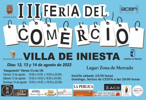 Iniesta acogerá este fin de semana la tercera edición de la feria del comercio Villa de Iniesta