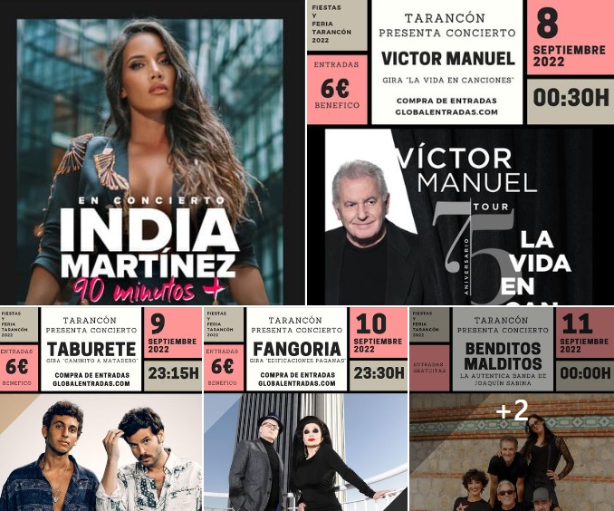 El Ayuntamiento de Tarancón modifica los horarios de los conciertos de las Fiestas Patronales 2022