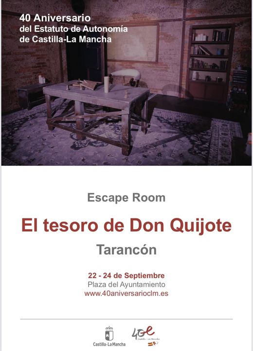 Tarancón acogerá los días 22, 23 y 24 de septiembre  el Scape Room “ EL Tesoro de Don Quijote “
