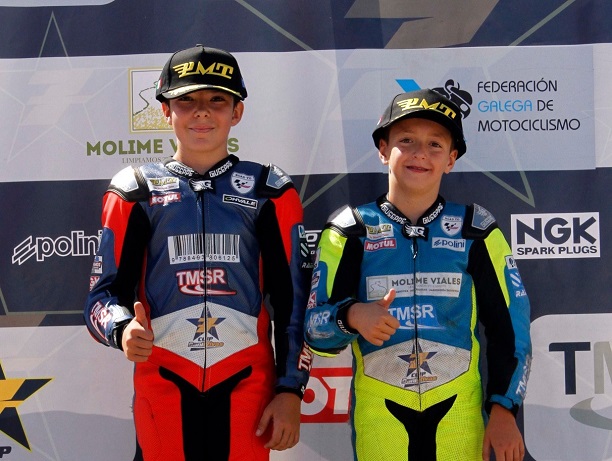 Jose Luis Cagigas en Mini Motos y  Almarquez25 en Mini GP campeones de la Cup Dani Rivas, que finalizaba en el Circuito taranconero DR7