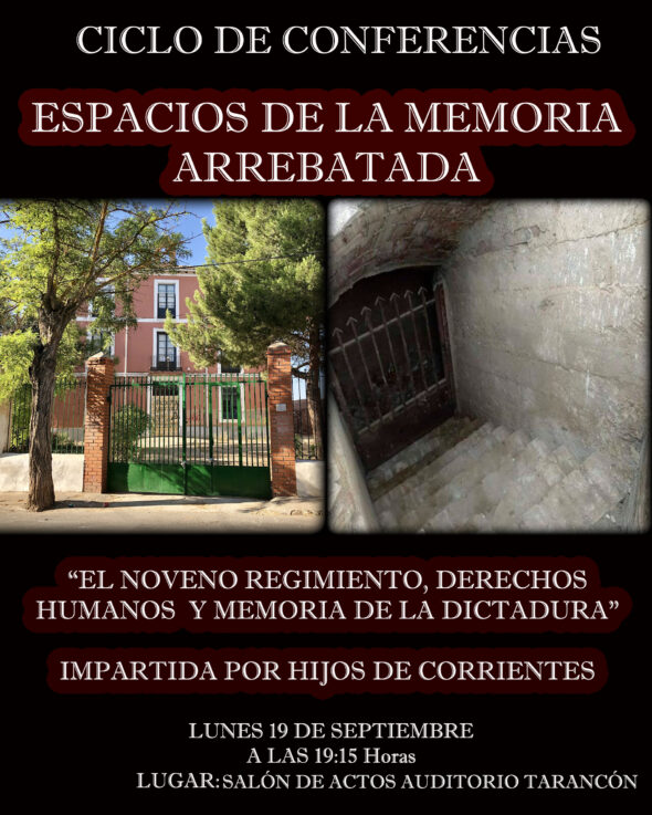 ARMHCuenca retoma su serie de conferencias «Espacios de la memoria arrebatada» el lunes 19 en Tarancón