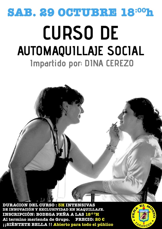 La Peña El Mosto de Tarancón realiza el próximo sábado 29 de octubre un curso de automaquillaje social abierto al público