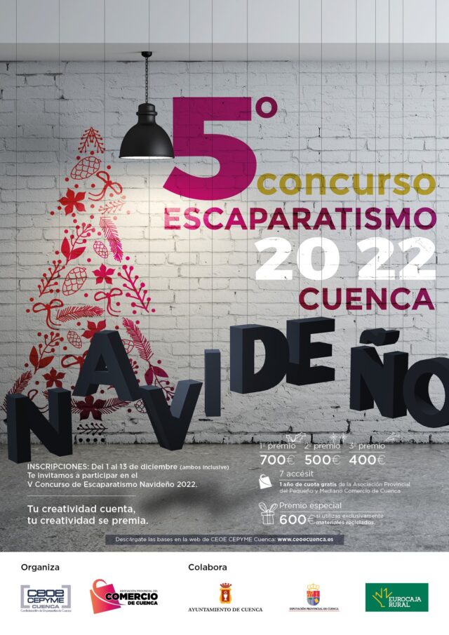 Asociación de comercio y Ayuntamiento de Cuenca convocan la quinta edición del concurso de escaparates navideños
