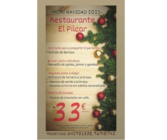 El Rte. Pilcar de Tarancón ya tiene previsto sus menús navideños de cara a las reuniones de empresa
