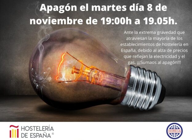 La agrupación de hostelería invita a los establecimientos a sumarse al apagón en protesta por los precios de la energía