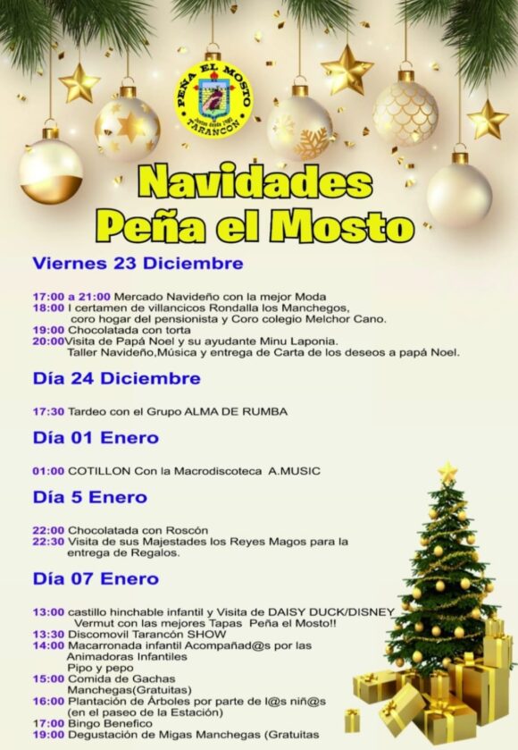 La Peña El Mosto de Tarancón organiza un completo programa de actividades durante estos días de Navidad