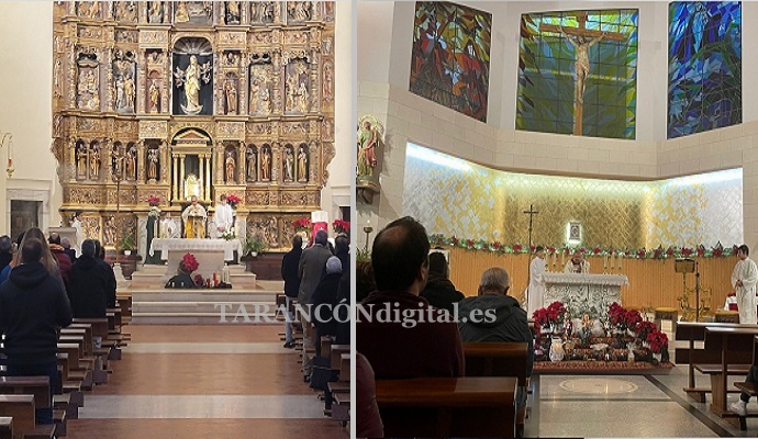 Los taranconeros acuden a la tradicional Misa del Gallo de Tarancón en ambas parroquias