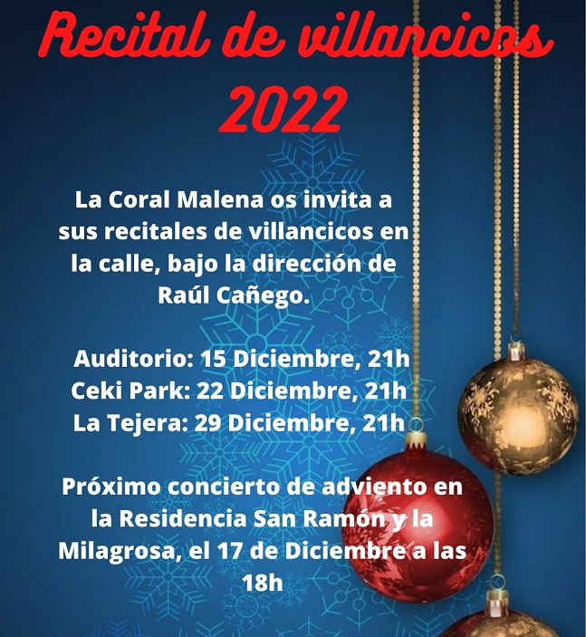 La Coral Malena de Tarancón ofrecerá 3 recitales de villancicos en la calle durante estos días
