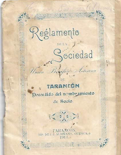 Antonio Escamilla obsequiará al Ayuntamiento de Tarancón un ejemplar del Reglamento Artesano publicado en 1914