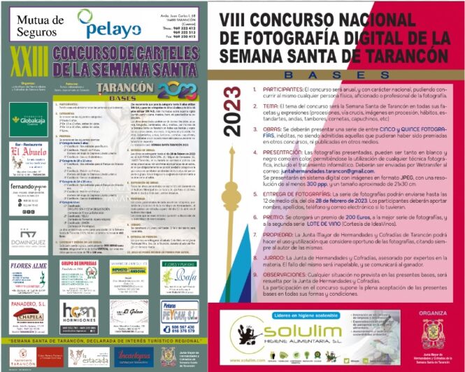 Ya se han convocado los concursos del cartel anunciador y fotografía digital de Semana Santa de Tarancón 2023