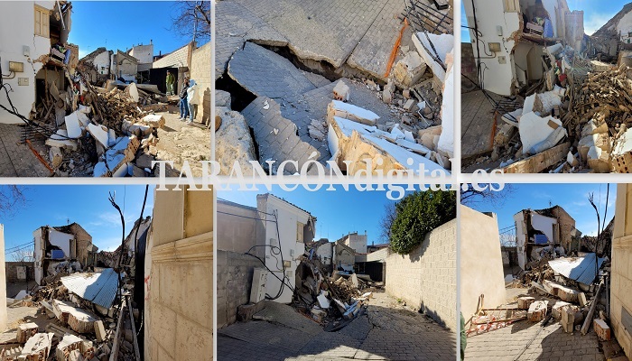 Derrumbe de varias viviendas en la calle Cantón Alto situadas en el casco antiguo de Tarancón