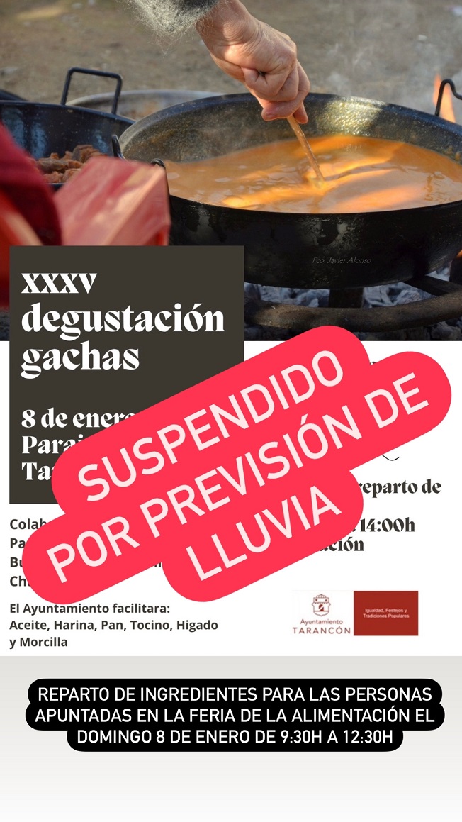 Noticia de última hora con respecto a la Degustación de Gachas 2023 en Tarancón