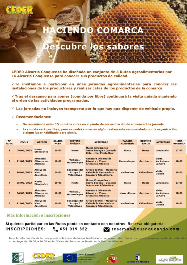 CEDER Alcarria Conquense oferta nuevas rutas guiadas gratuitas para descubrir los productos gastronómicos y patrimoniales de la comarca