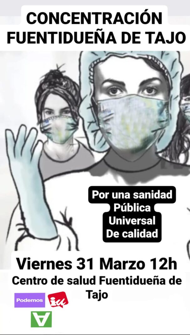 Concentración a favor de la Sanidad Pública, en el municipio de Fuentidueña de Tajo.