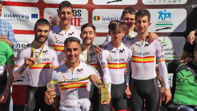 Luis Miguel García Marquina con la selección española de ciclismo Adaptado en Cáceres este fin de semana